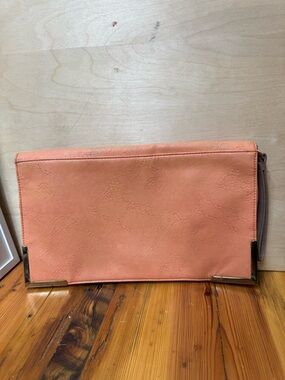 Atmosphere Peach Clutch with Gold Corner Hardware